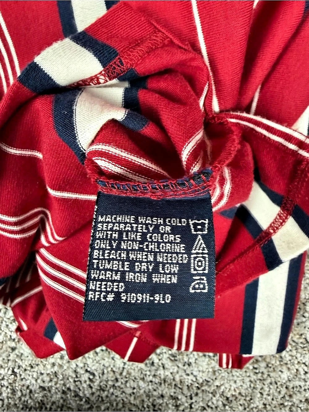 Vintage Sz Large Men’s Puritan Vertical Striped Polo Shirt Red White Blue - Picture 8 of 8